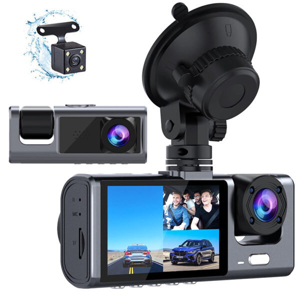 3 Channel Dashcam for Cars And Trucks With Rear View Camera